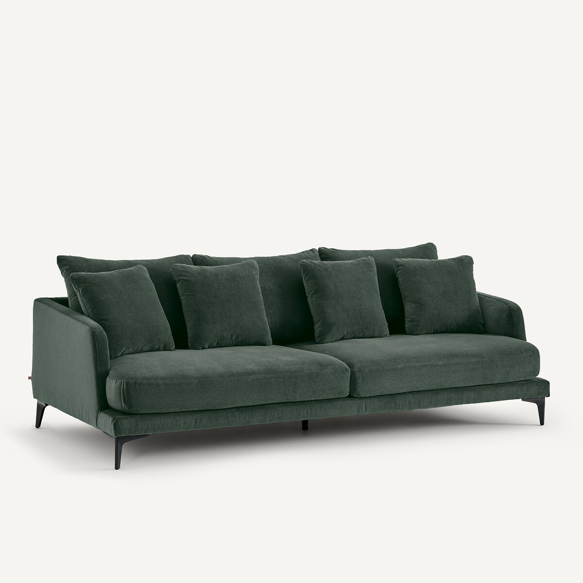 Canapé droit, 3 ou 4 places, en polyester mélangé, MODERNISTE vert sarcelle, EMMANUEL GALLINA X AM.PM