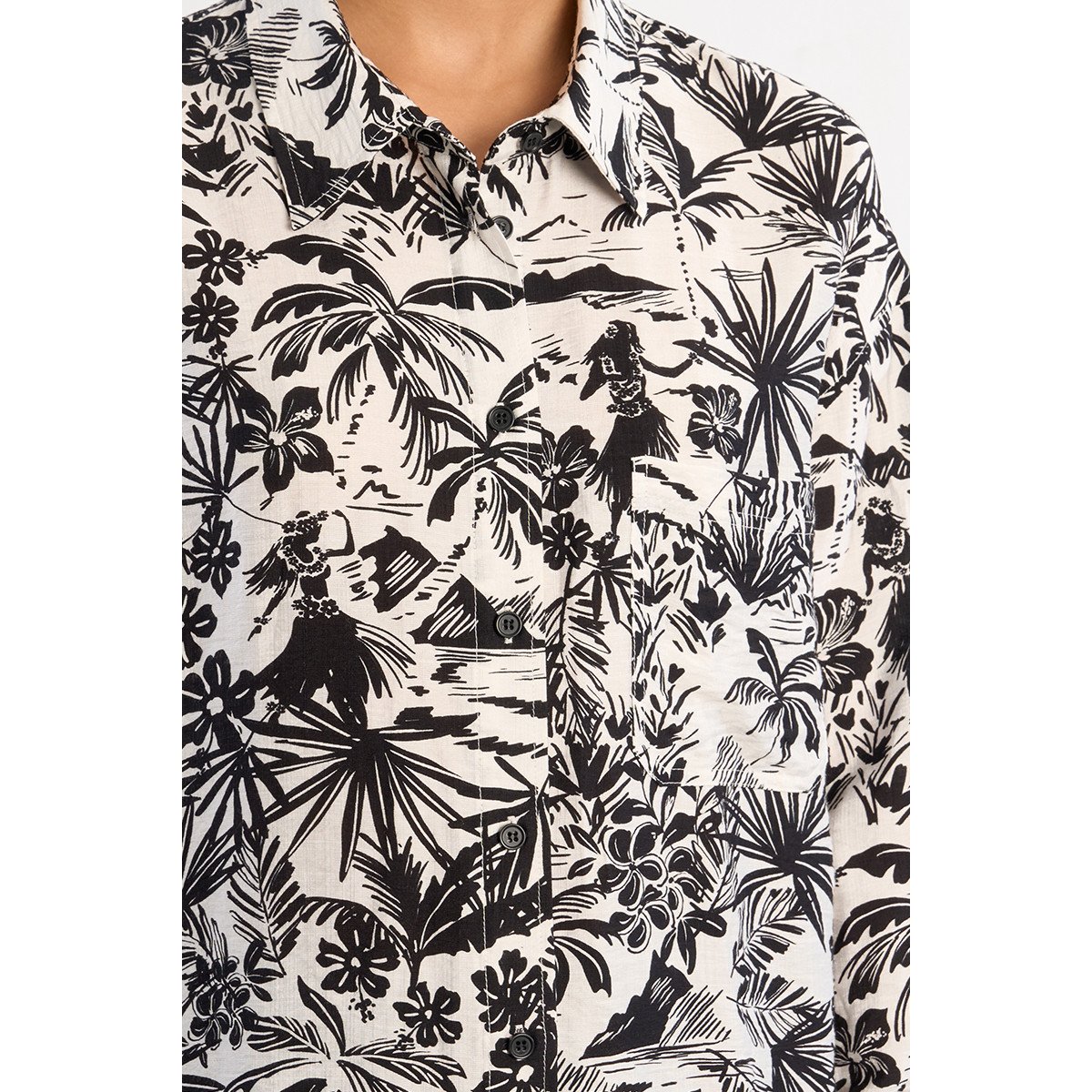 Chemise décontractée Hawaï black hawai, LILI SIDONIO