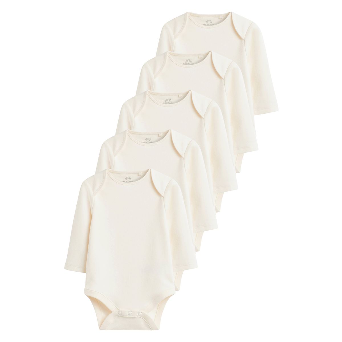 Bodies à manches longues essentiels, lot de 5 crème, NEXT