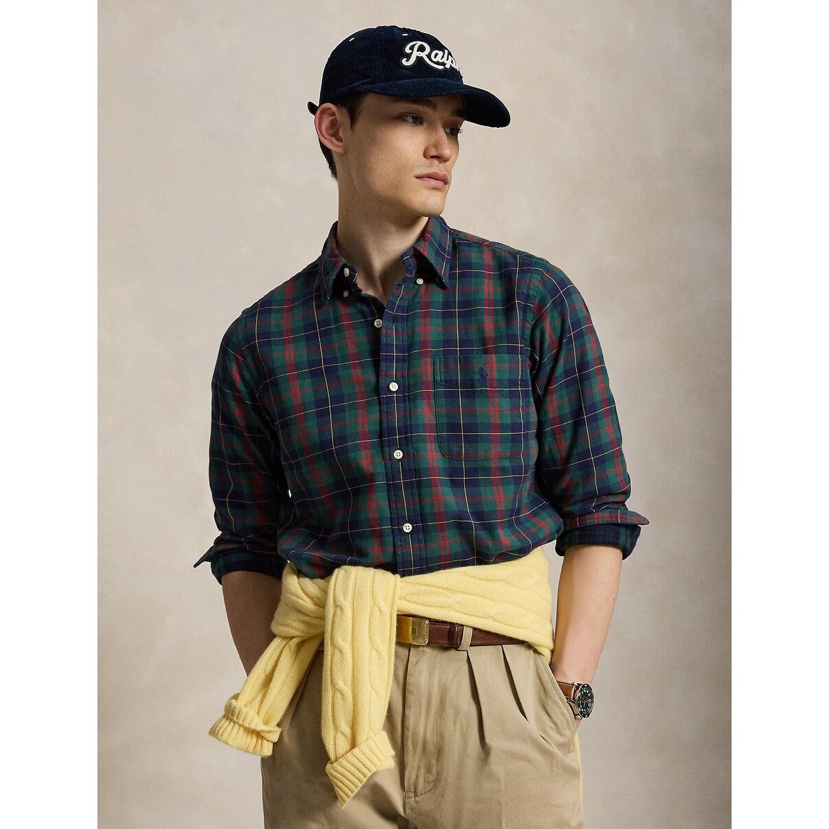 Chemise écossaise Oxford, Custom Fit carreaux vert, POLO RALPH LAUREN