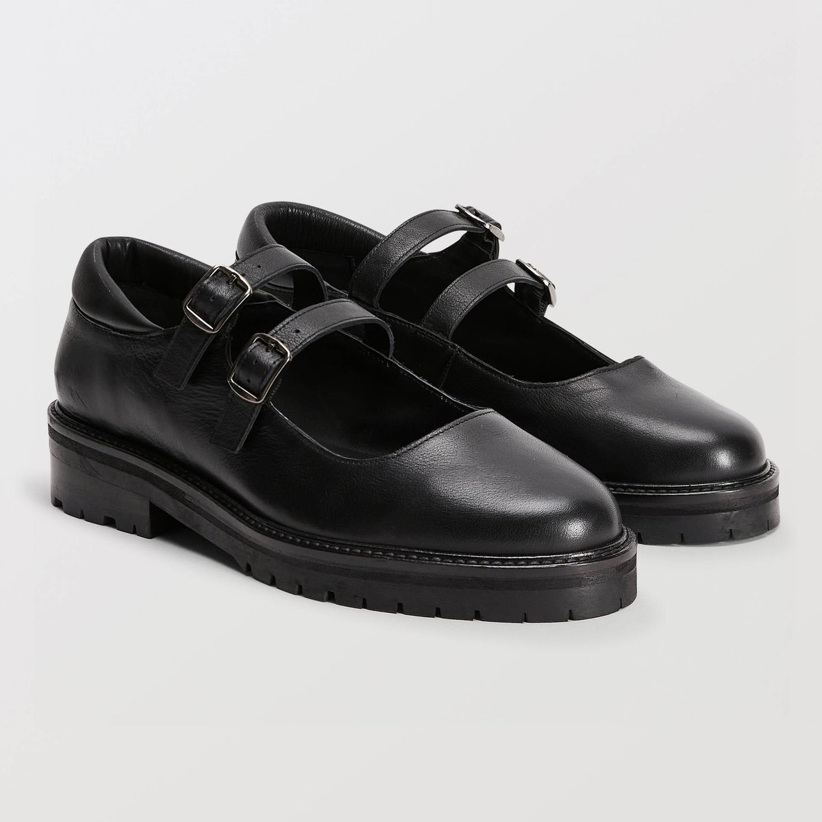 Babies en cuir noir, MONOPRIX