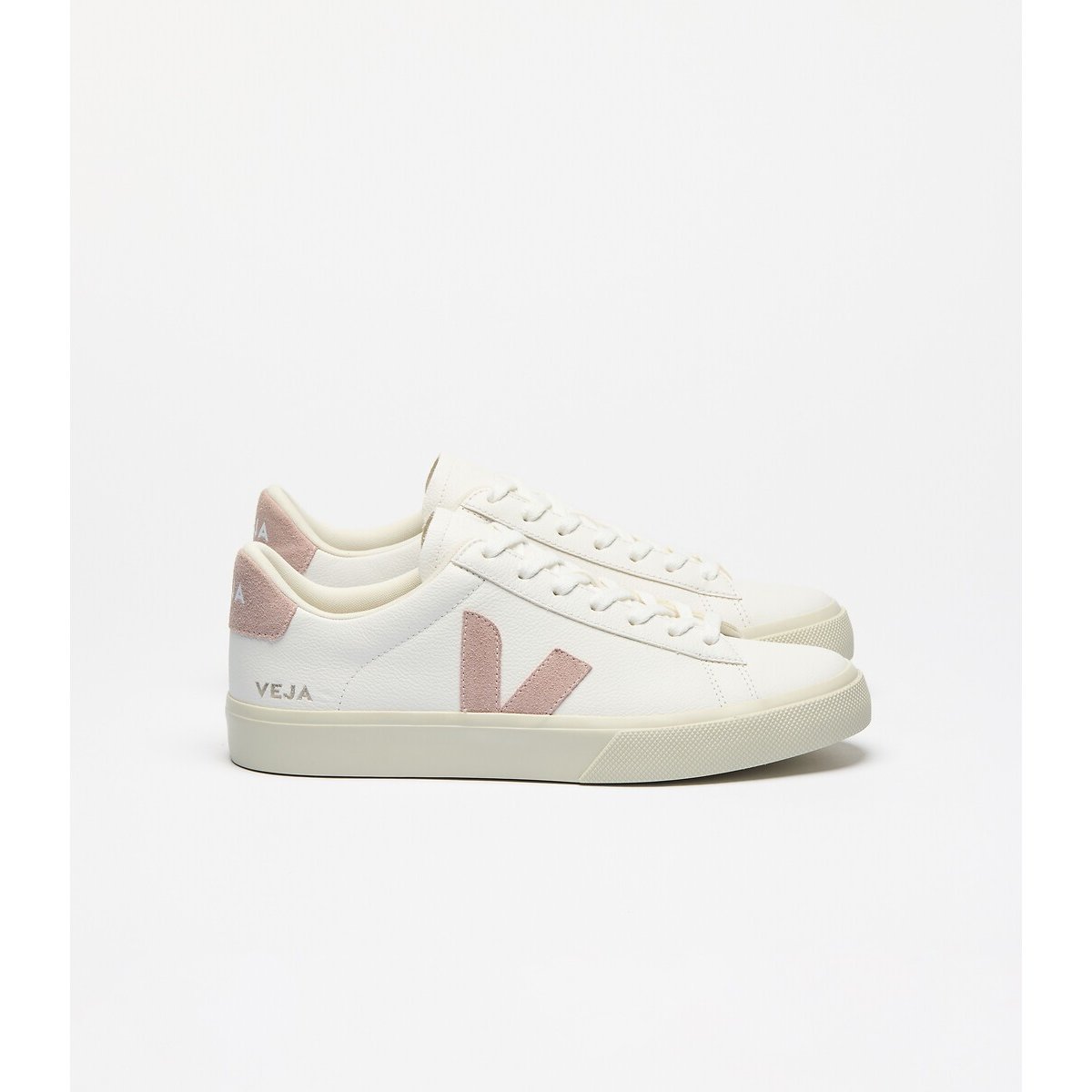 Baskets en cuir CAMPO blanc/rose, VEJA