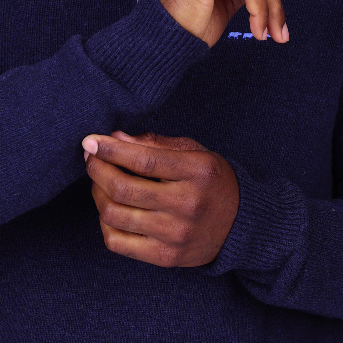 Pull col camionneur Heland bleu marine, MISE AU GREEN