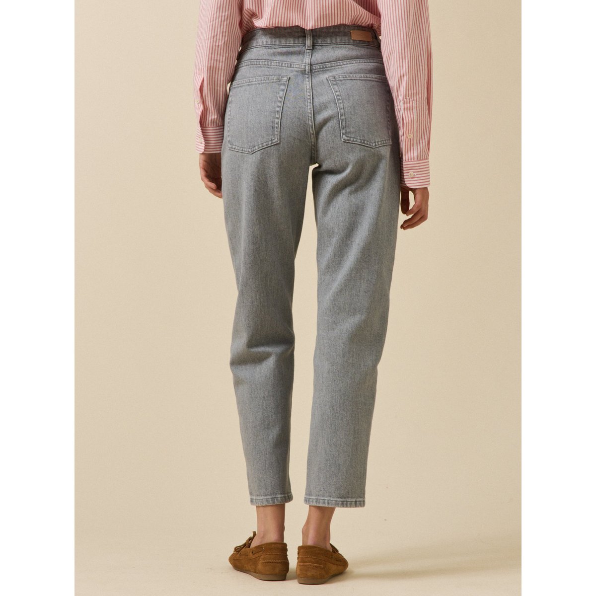 Jean mom Claire coton biologique denim gris clair, CYRILLUS