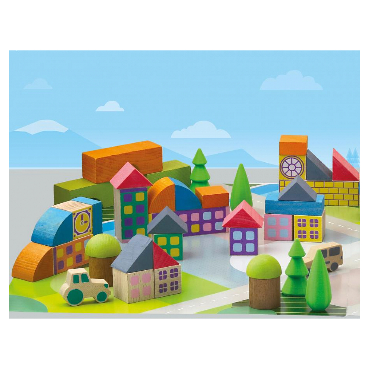 Minivillage 40 pieces bleu, JEUJURA