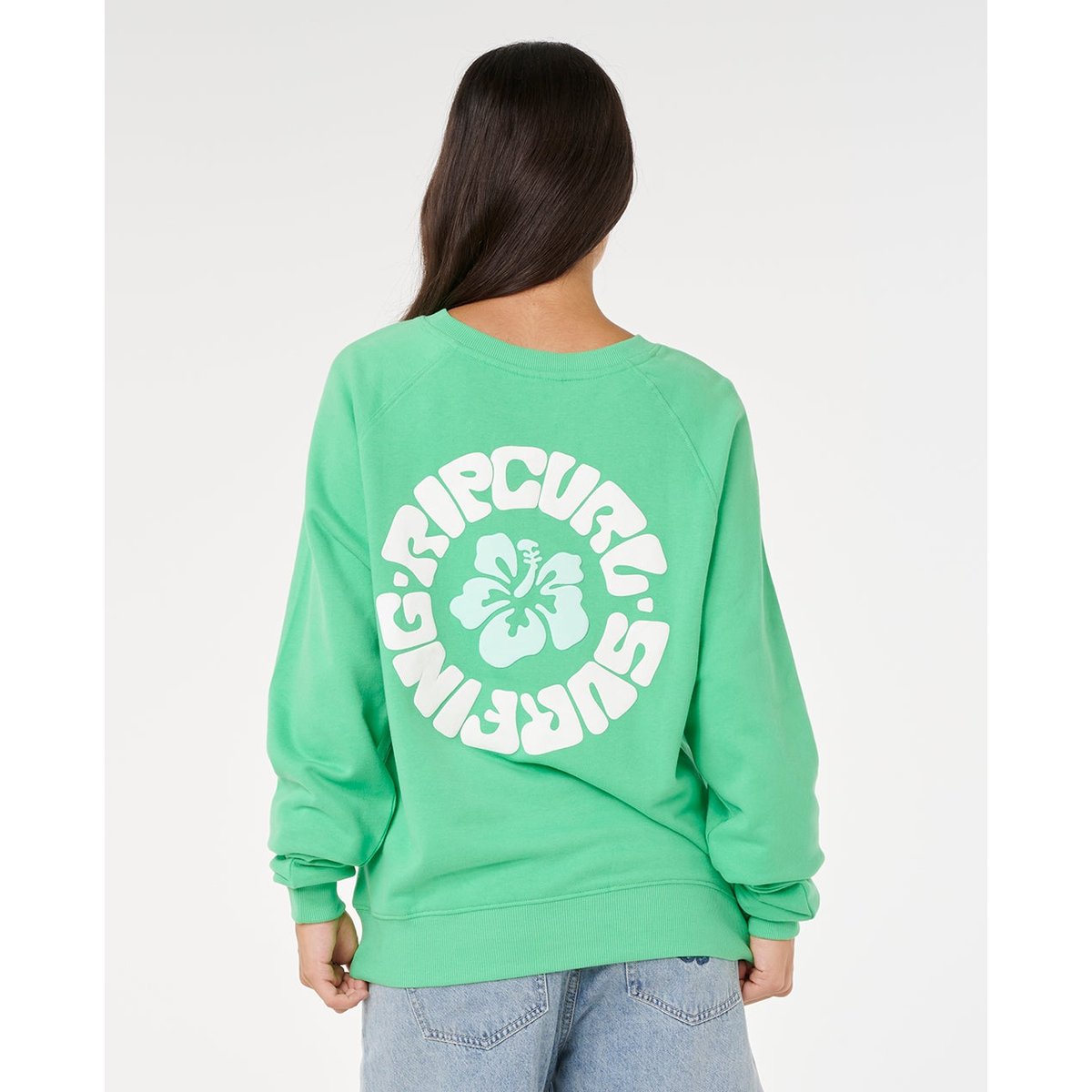 Sweat LUXE SURF RAGLAN RELAXED CREW vert irlandais, RIP CURL