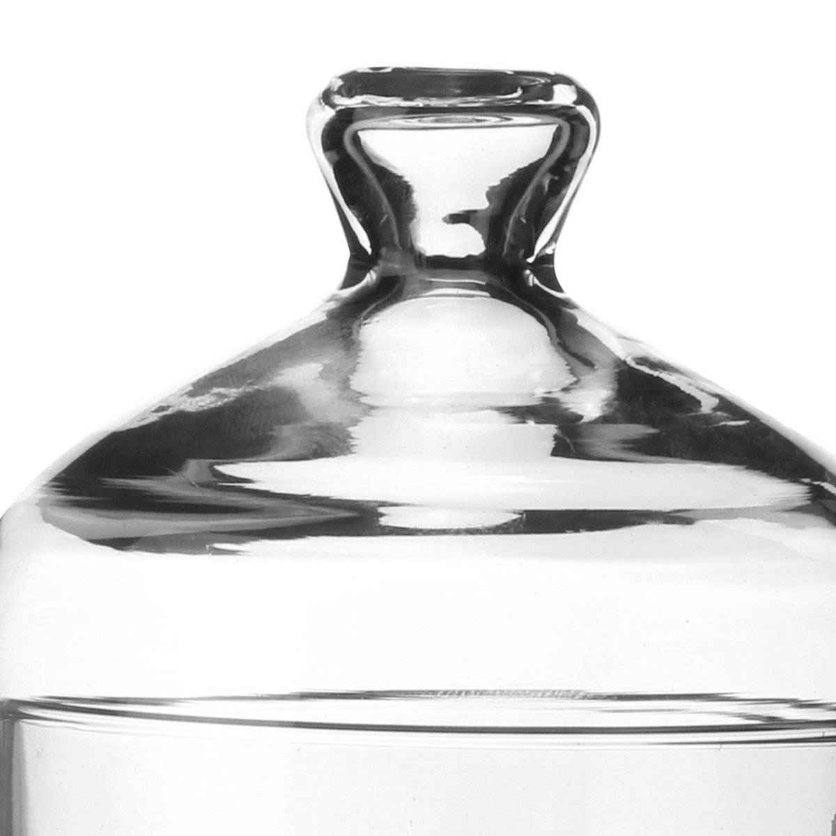 Petite bonbonnière en verre classique ronde transparent, WADIGA