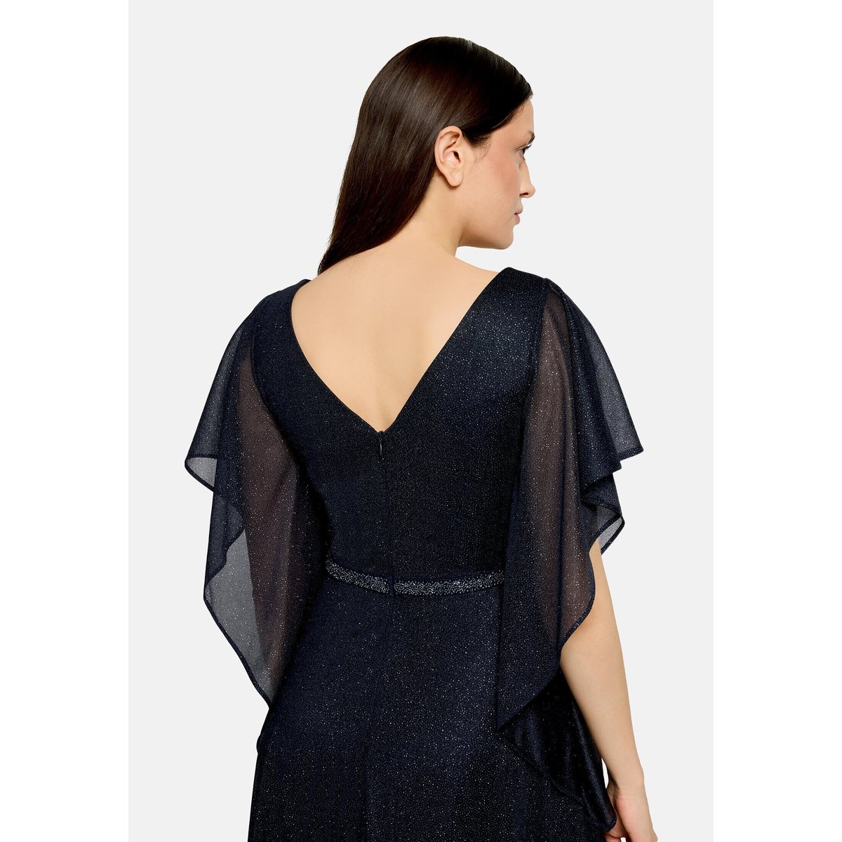 Robe de soirée au look scintillant bleu foncé/gris, VERA MONT