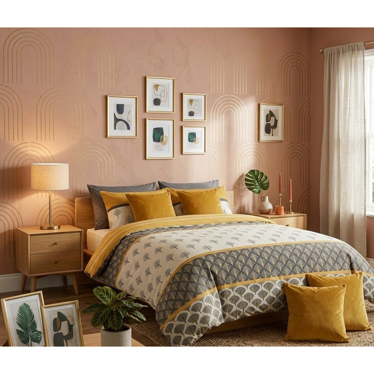 Parure de lit Collection Leonie jaune, EDEN