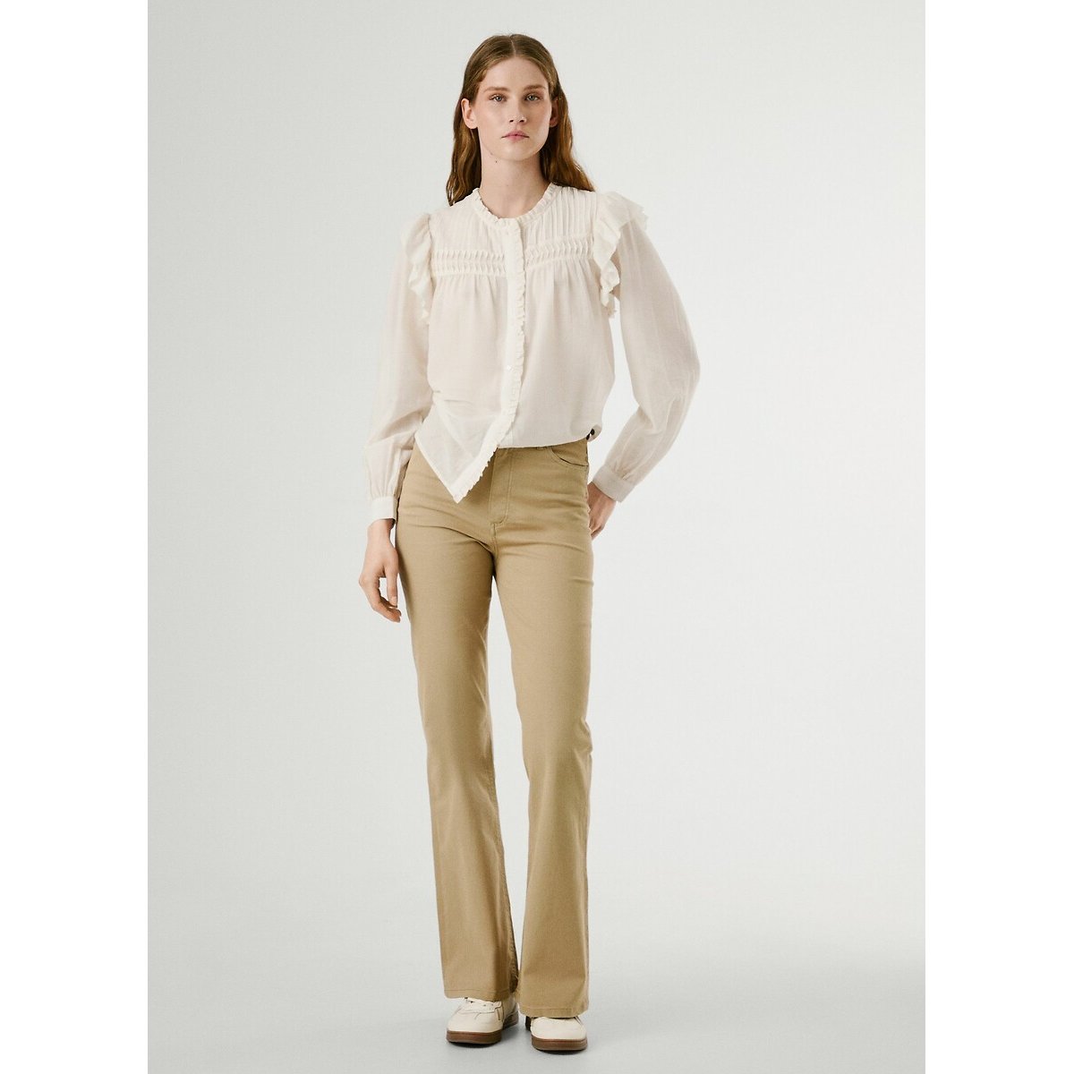 Loir Ruffled Blouse ecru , PEPE JEANS