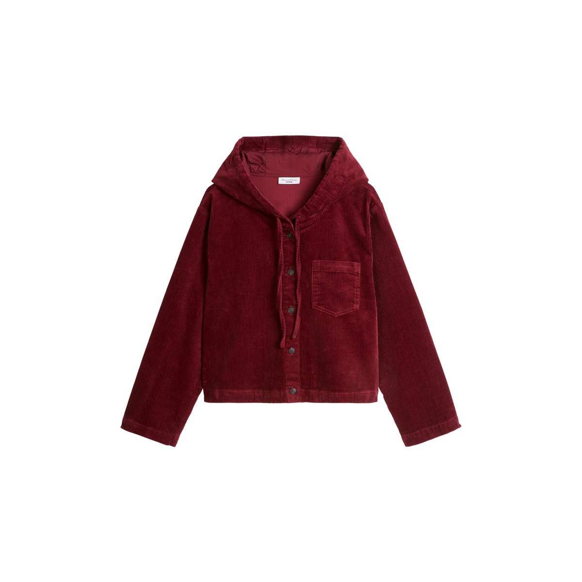 Blouse en velours à capuche, coupe décontractée en coton stretch rouge, MARC O’POLO DENIM