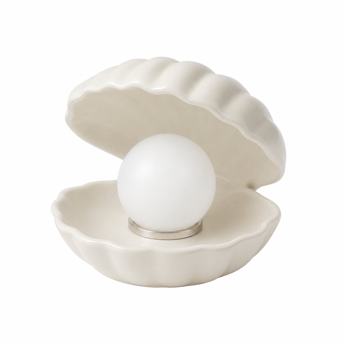 Lampe à poser en céramique - SHELL blanc, MAISON PAVANE