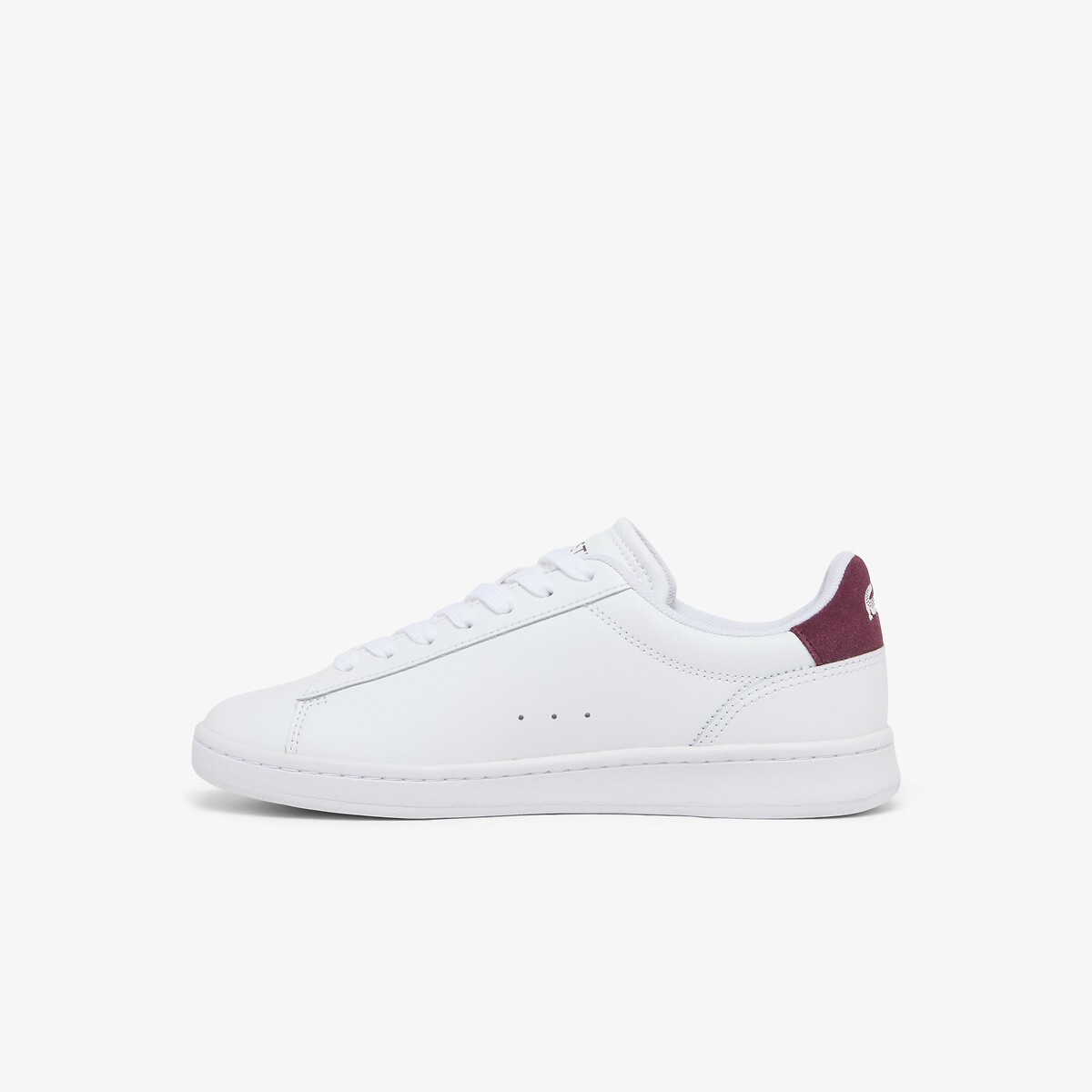 Sapatilhas baixas em pele, CARNABY SET branco/bordeaux , LACOSTE