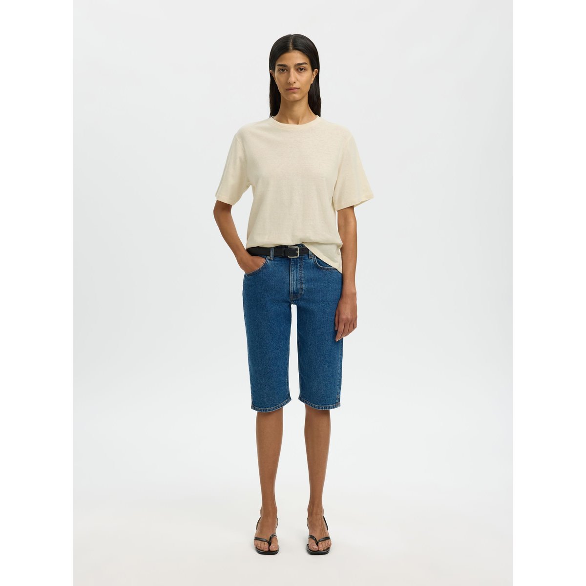 T-Shirt marron - nature, SELECTED