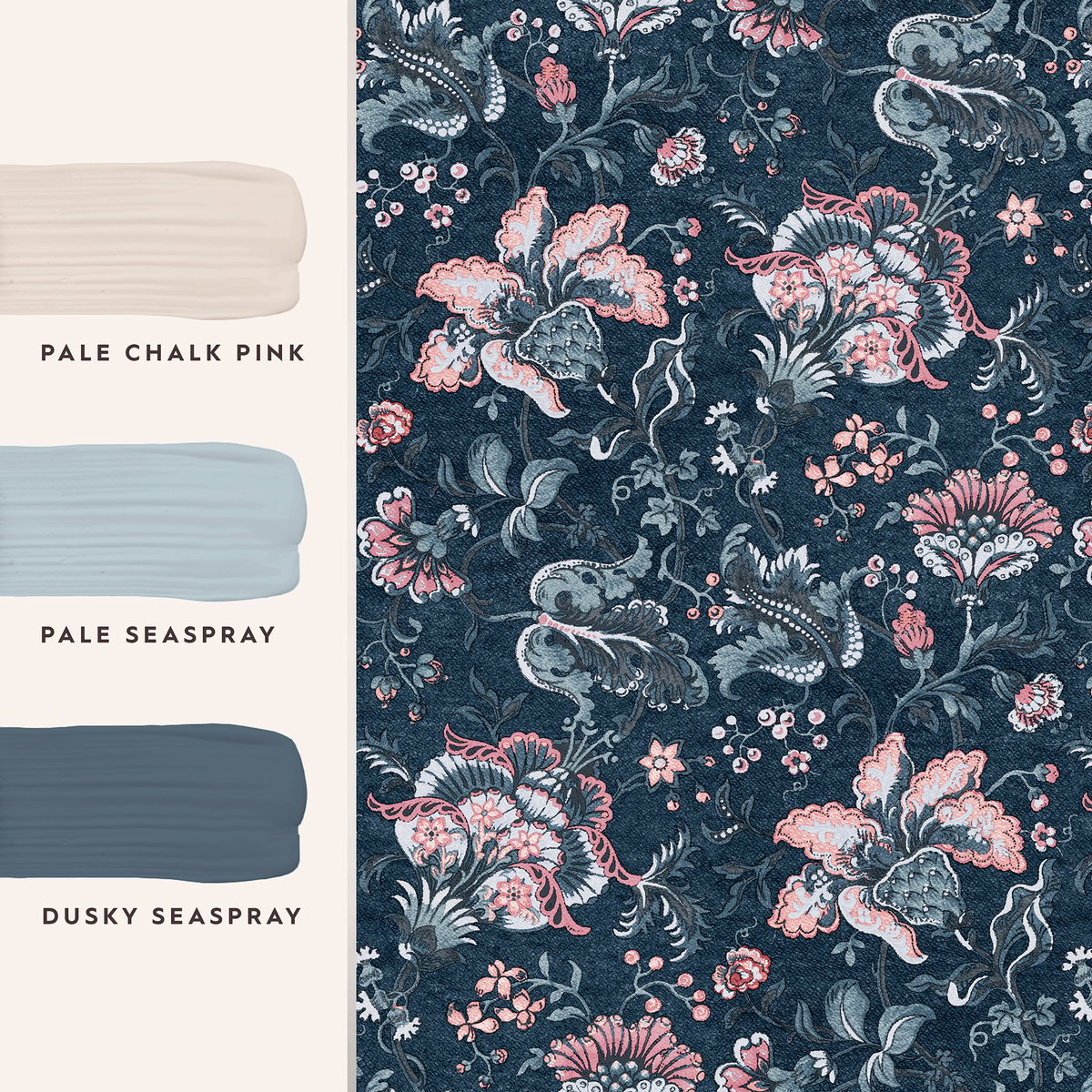 Papier peint Fleurs Portia Seaspray bleu, LAURA ASHLEY