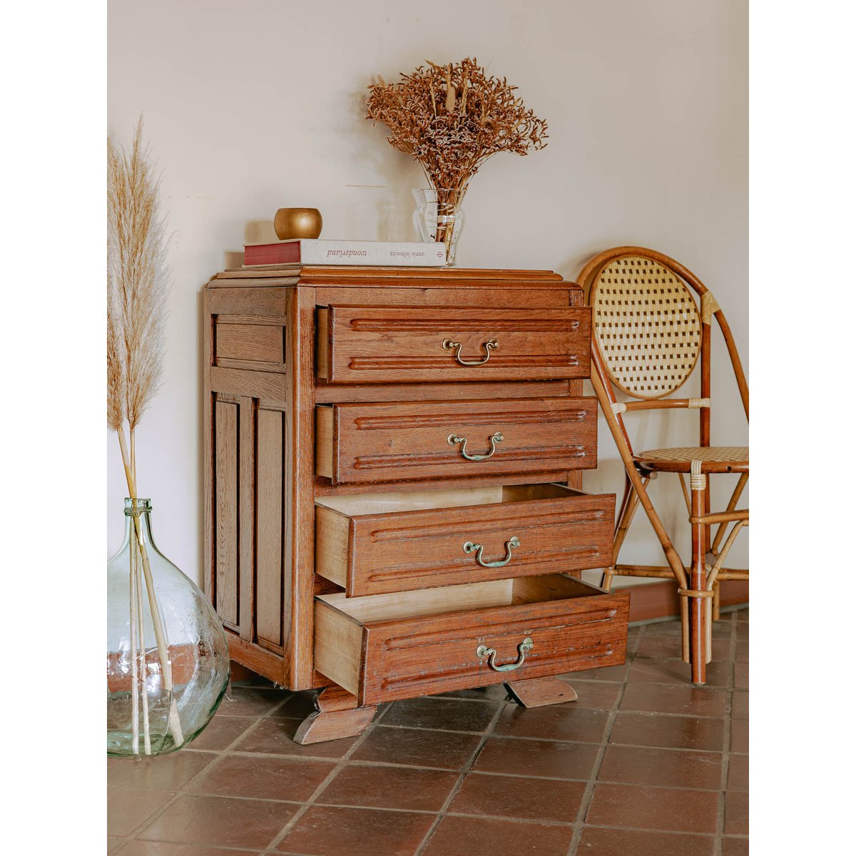 Commode classique en chêne massif Garance N°701 - Bon état bois clair, DEBONGOUT