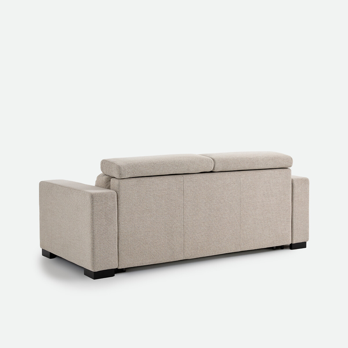 Canapé droit, 3 places, avec tétière, en tissu texturé chiné, PAO greige, LA REDOUTE INTERIEURS
