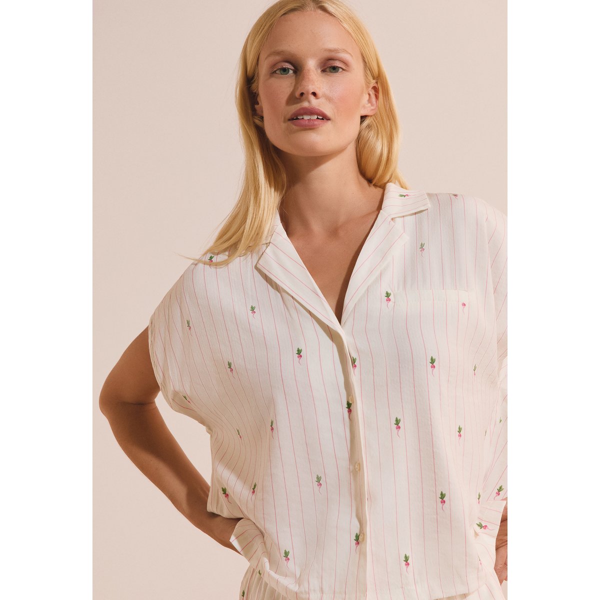 Chemise de pyjama à motifs THRYSE blanc, ETAM
