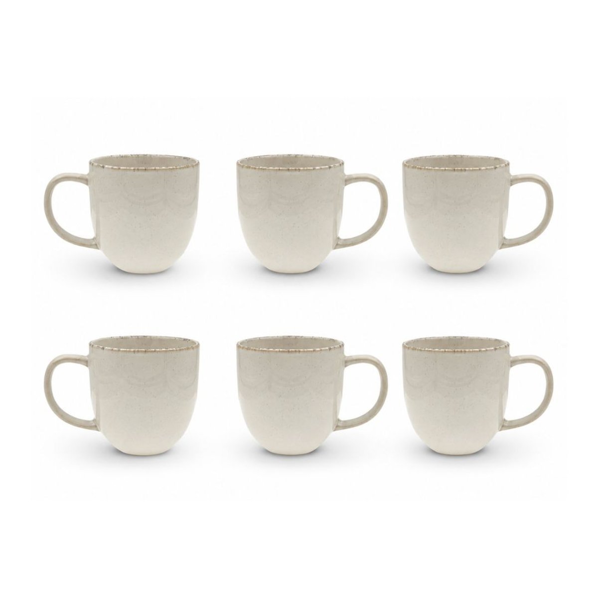 Lot de 6 mugs, COTON blanc, ARTIME