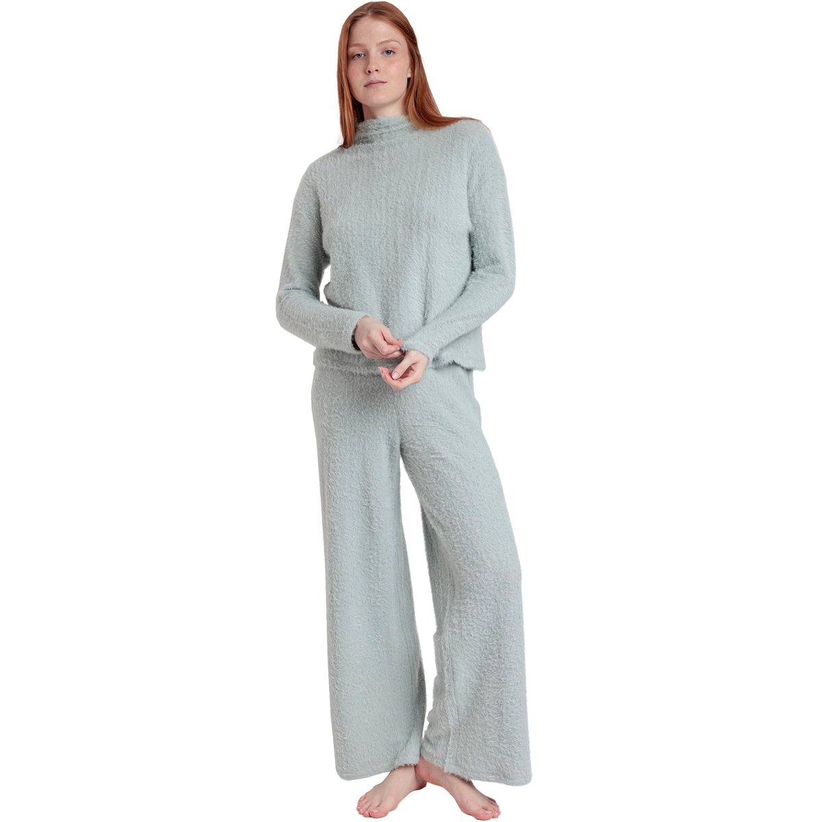 Pyjama pantalon top manches longues Furry bleu, ADMAS