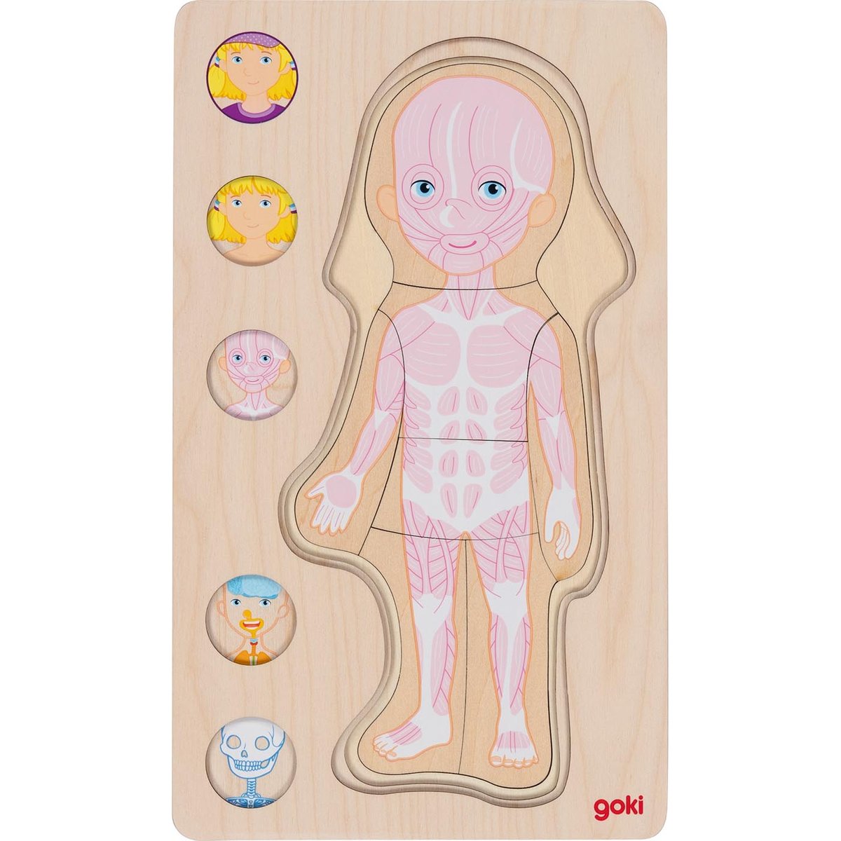 Puzzle corps humain, fille beige, GOKI