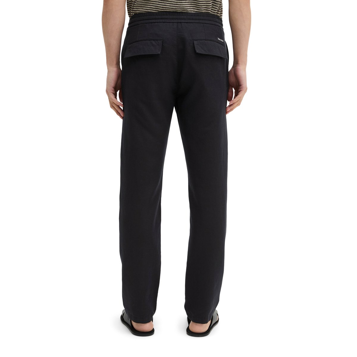 Chino modèle Osby Jogger tapered en mélange de lyocell et de lin noir, MARC O'POLO