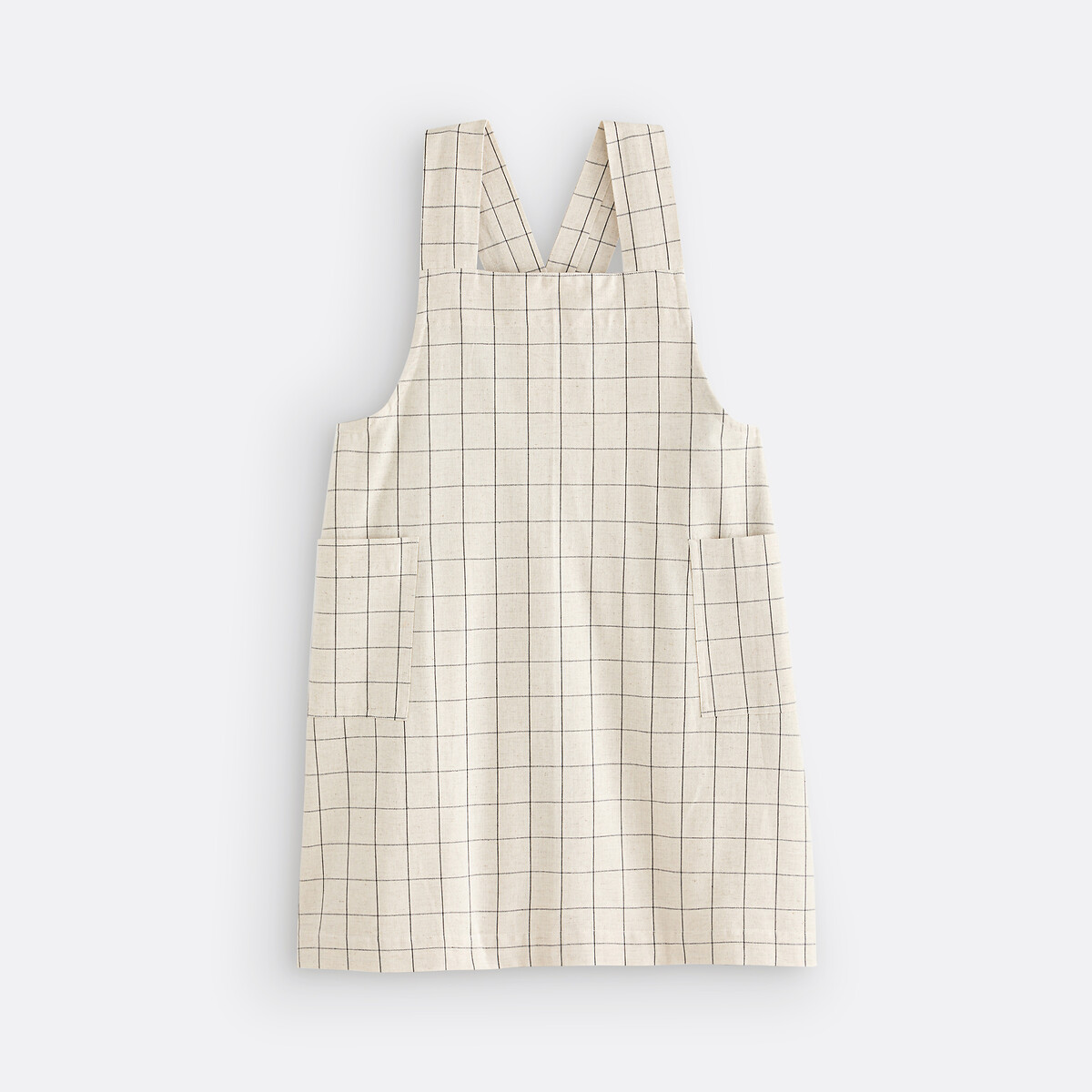 Tablier japonais carreaux tissé teint, Tissala naturel/noir, LA REDOUTE INTERIEURS