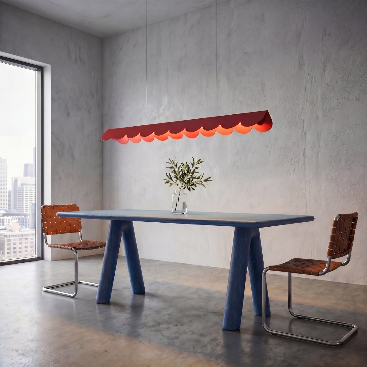 Suspension Aluminium Rouge LED 1 Biscuit rouge, EDEN