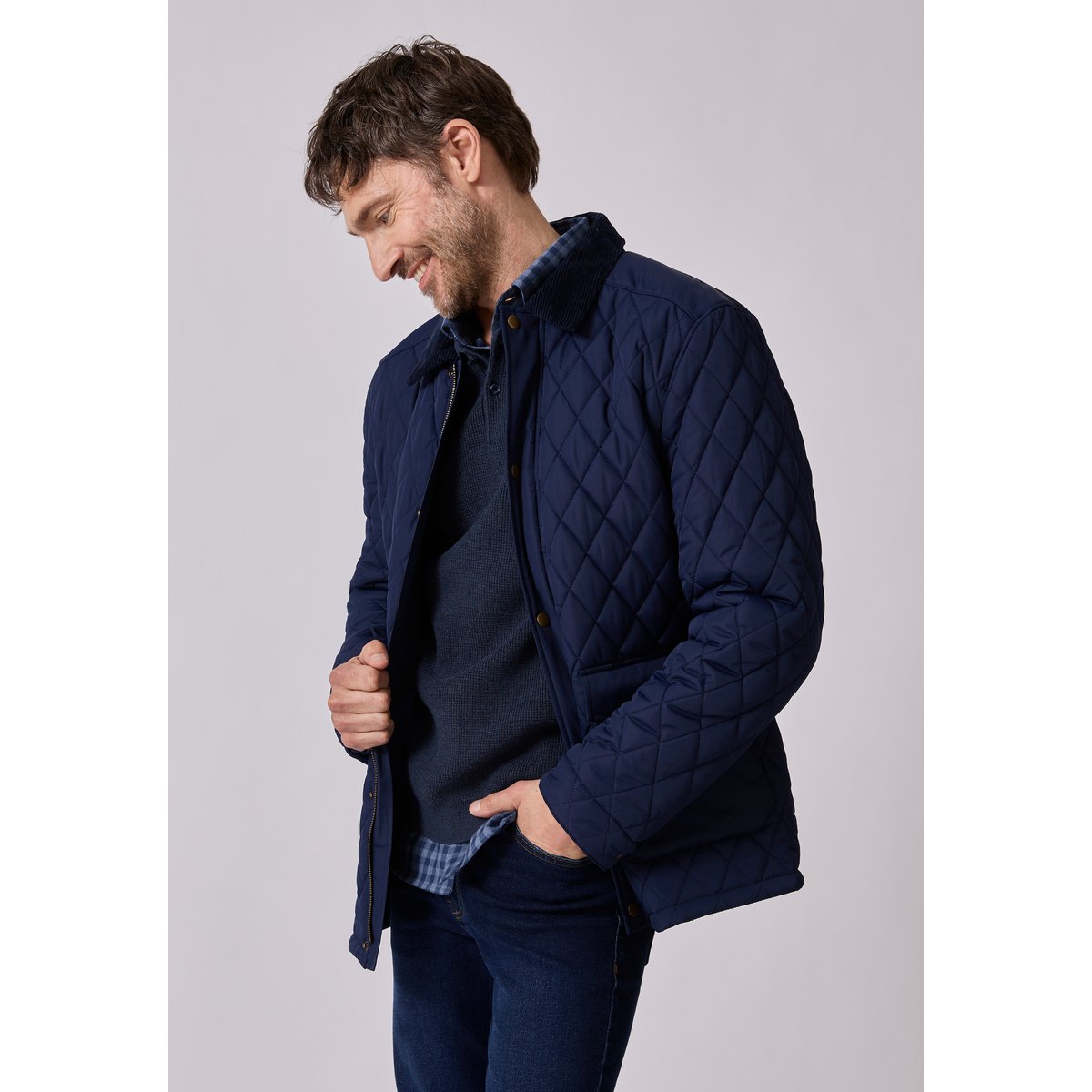 Blouson Thermolactyl matelassé bleu marine, DAMART