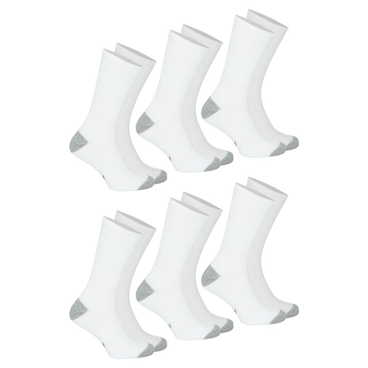Mi-chaussettes, Lot de 6 paires, ECOPACK SPORT blanc, ATHENA