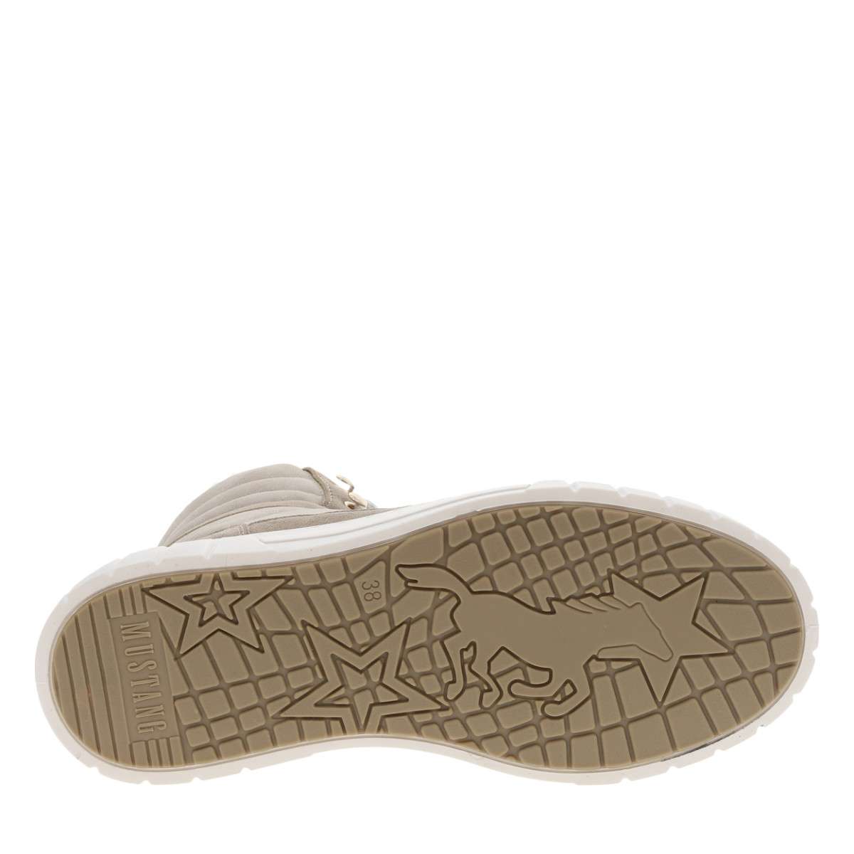 Bottines talon plat blanc, MUSTANG