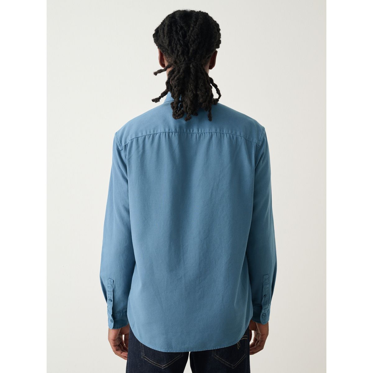 Chemise oxford teinte à manches longues bleu, NEXT