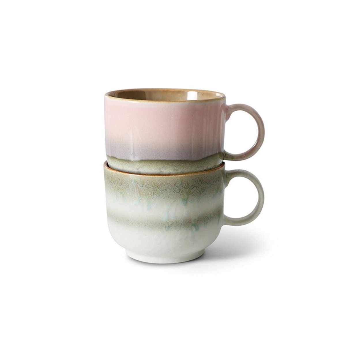 Mug grès Nova set de 2 multicolore, HKLIVING