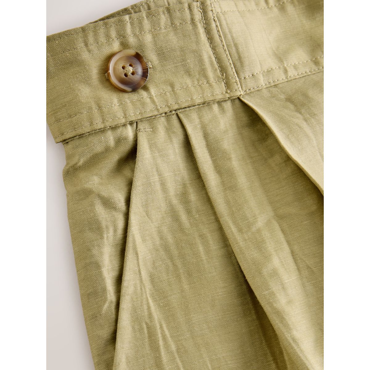 Pantalon extra large en lin majoritaire vert olive, NEXT