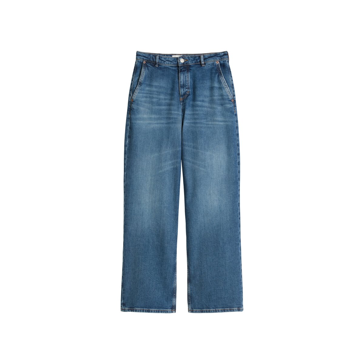 Jeans modèle Luma large en mélange de coton organique bleu moyen, MARC O'POLO