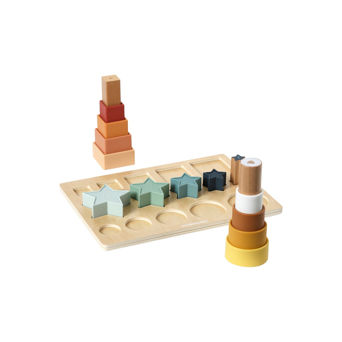 Planche des formes en silicone et bois FSC® blanc, VERTBAUDET