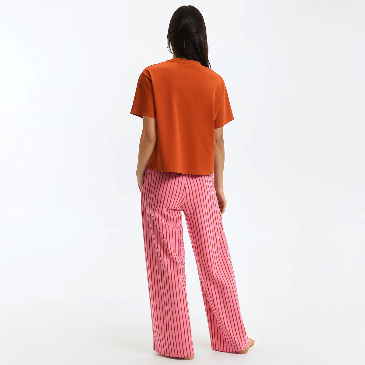 Pyjama en jersey de coton, manches courtes imprimé, LA REDOUTE COLLECTIONS