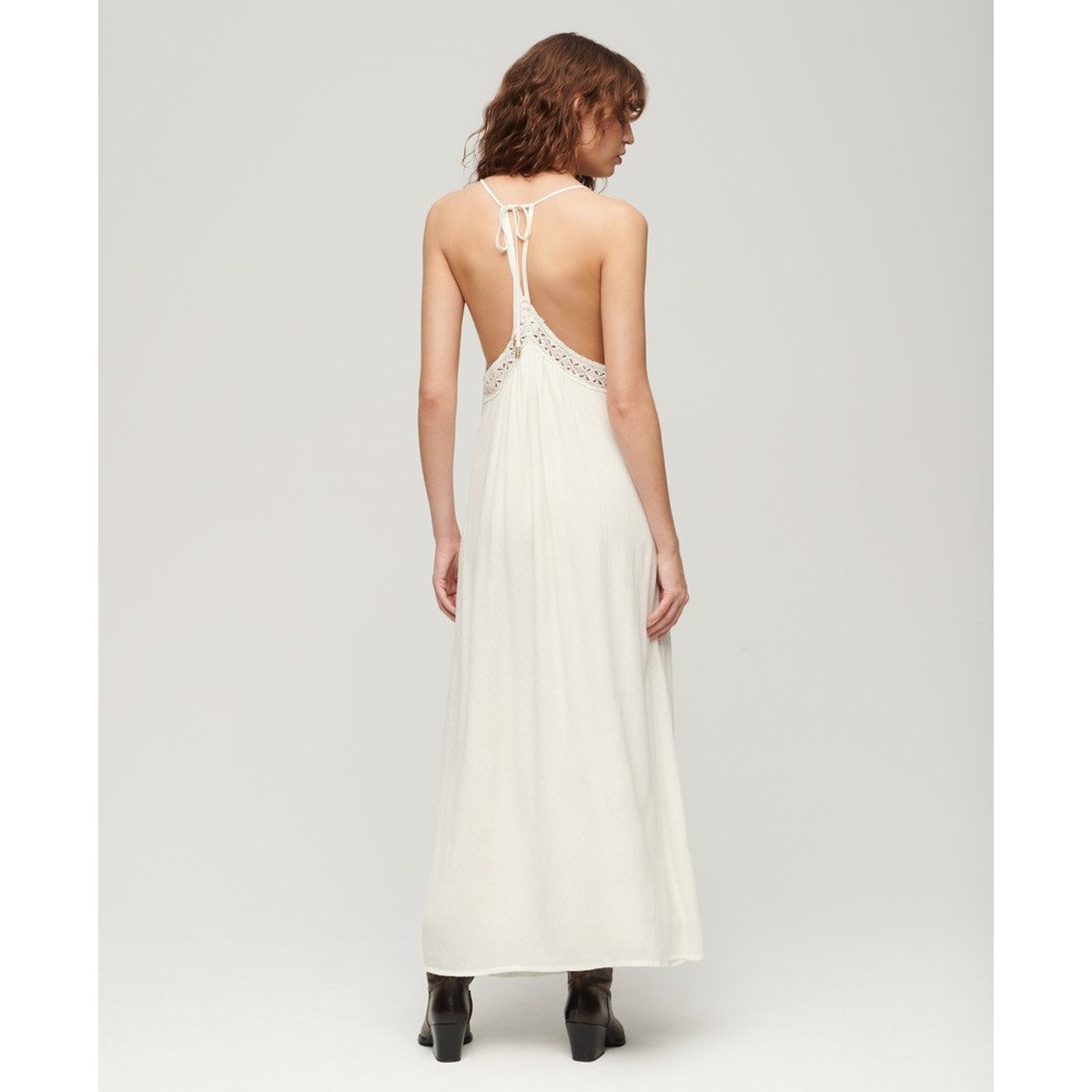 Robe caraco longue Ibiza blanc cassé, SUPERDRY