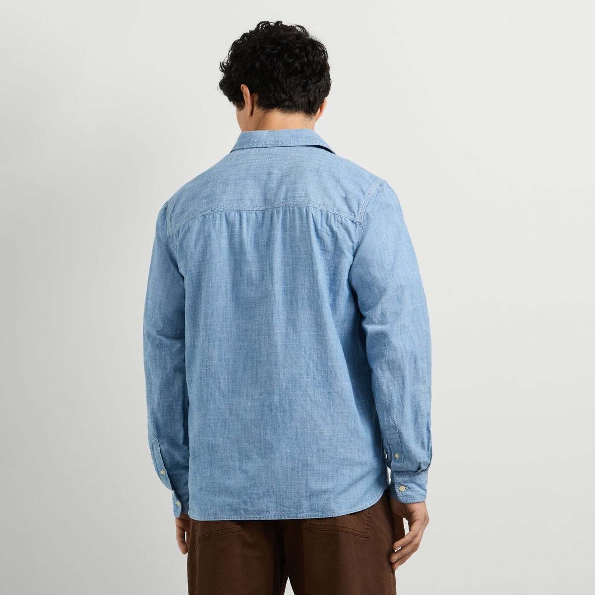 Chemise Chambray Coupe Regular bleu indigo moyen, PEPE JEANS