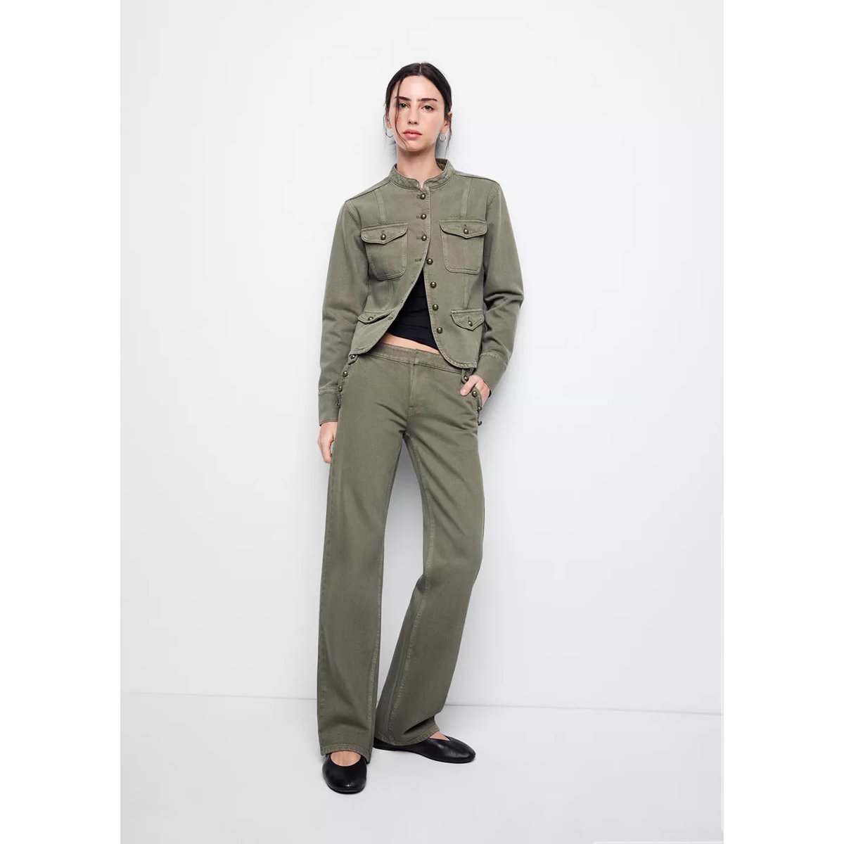 Veste jean poches kaki, MANGO TEEN