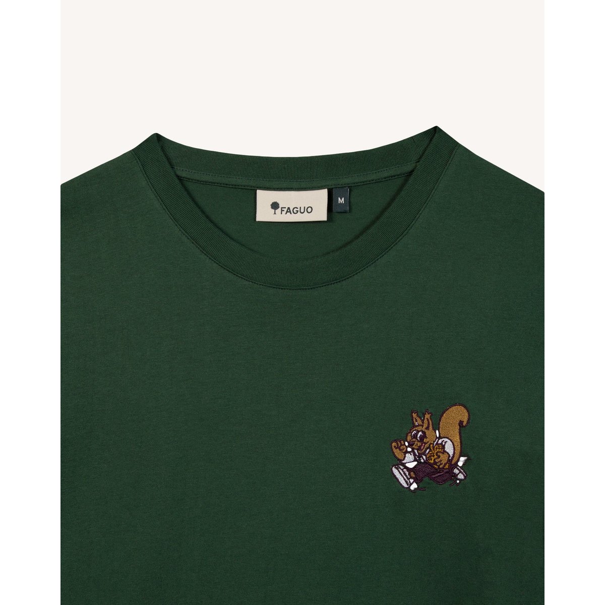 T-shirt en maille vert forêt, FAGUO