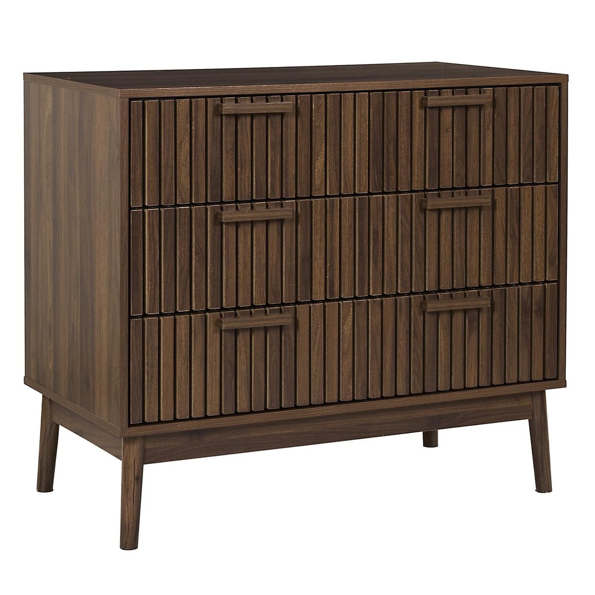 Commode 3 tiroirs effet bois foncé SAULK marron, THE HOME DECO FACTORY