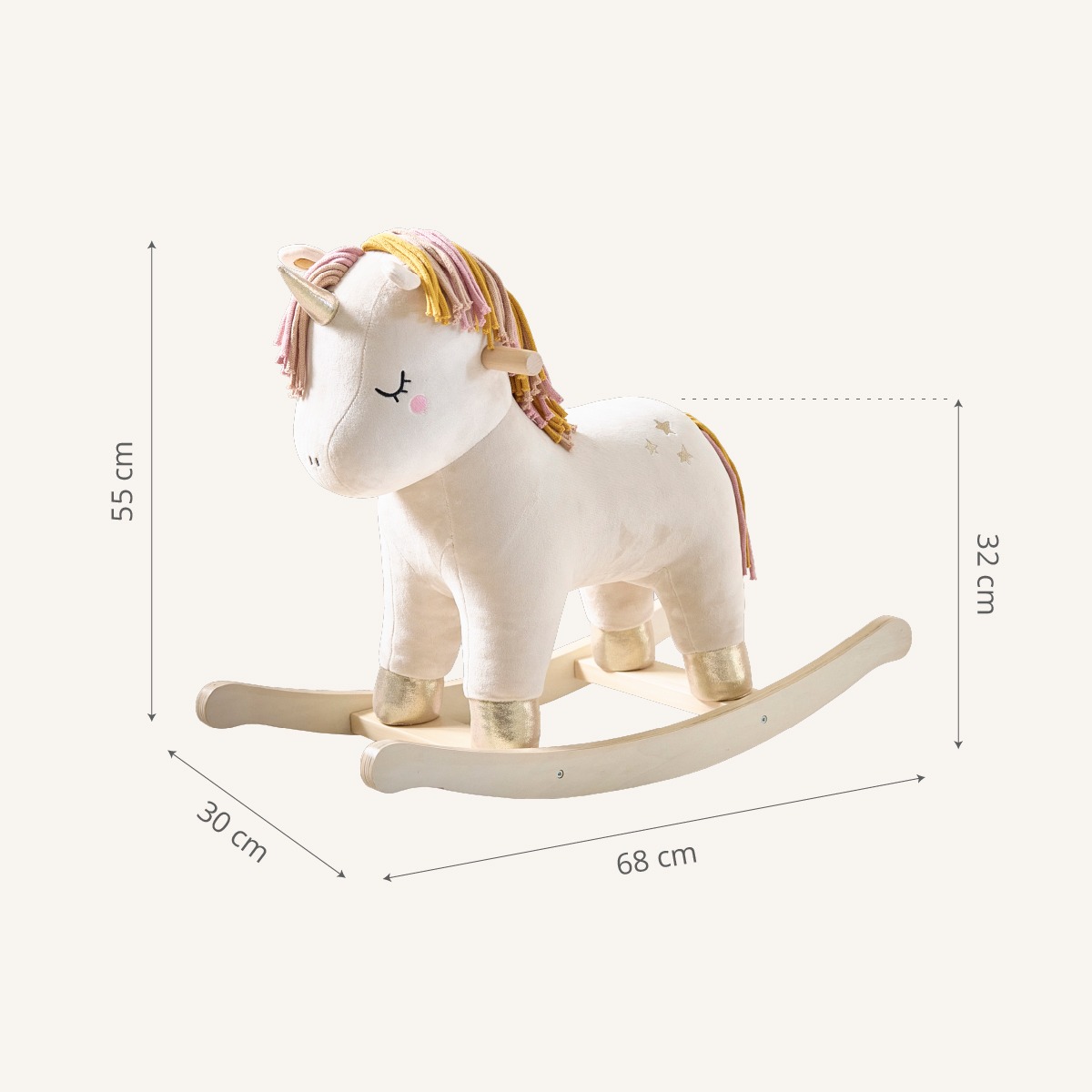 Cheval à bascule lara beige, PETITE AMELIE