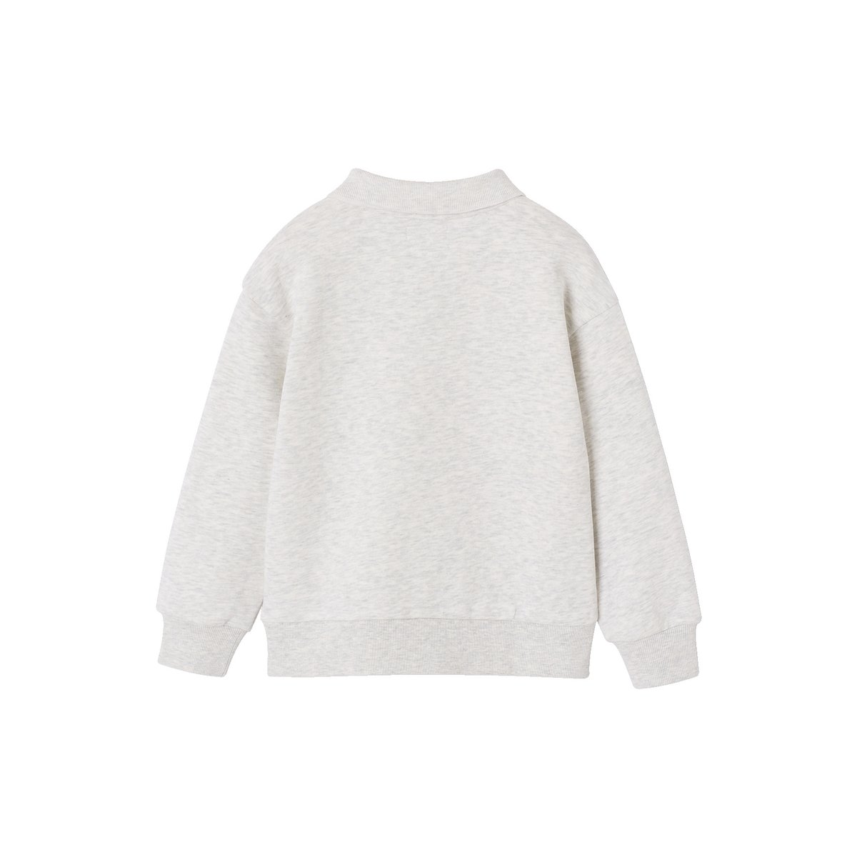 Sweat polo gris chiné, VERTBAUDET