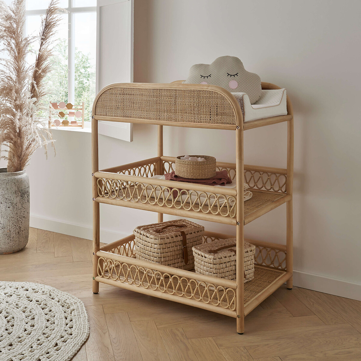 Aria Rattan Changer beige, CUDDLECO