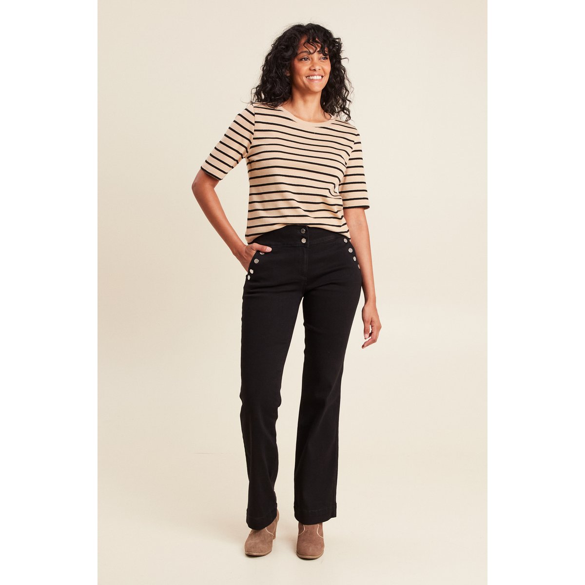 Pantalon bootcut à pont noir, BREAL