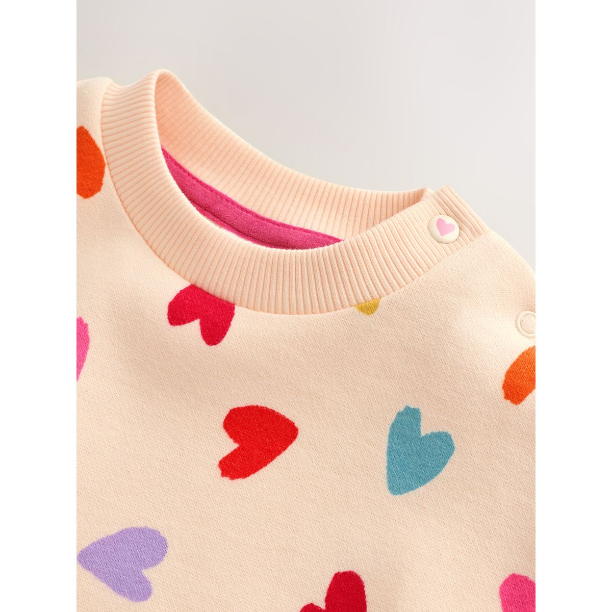 Barboteuse sweat baby cœur éclatant écru, NEXT