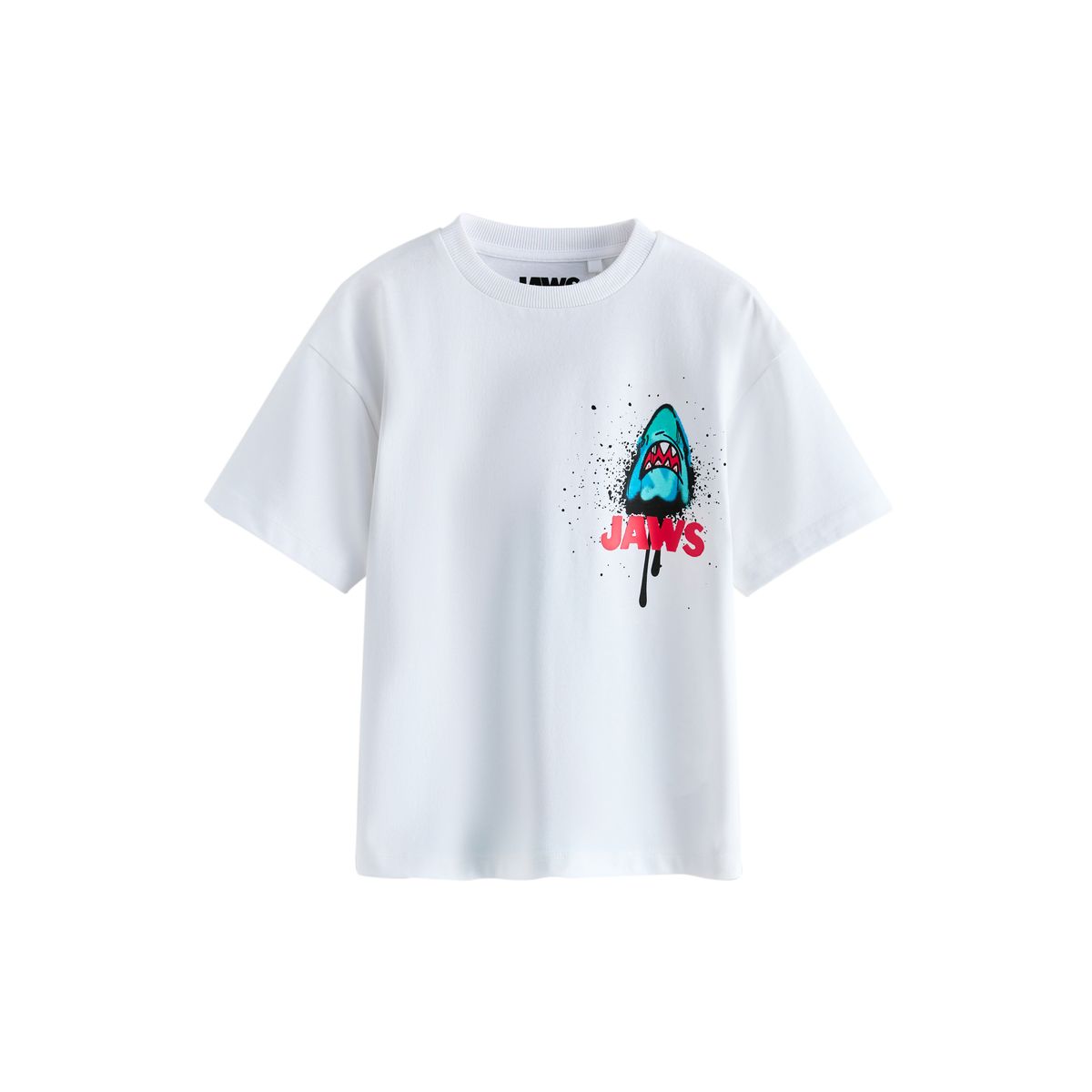 T-shirt jaws impression blanche au dos, NEXT
