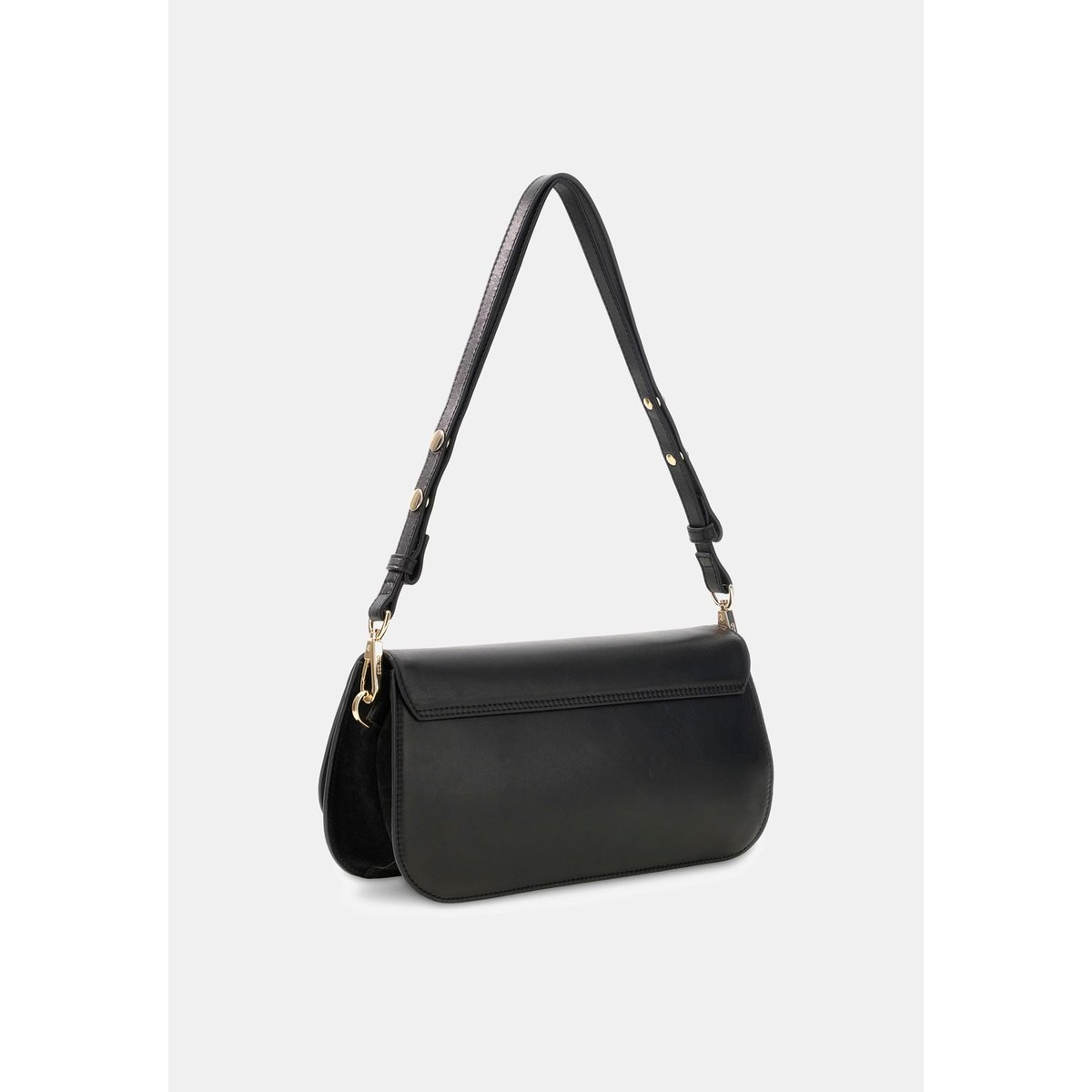 Sac À Bandoulière En Cuir Véritable Charlotte noir, GUESS