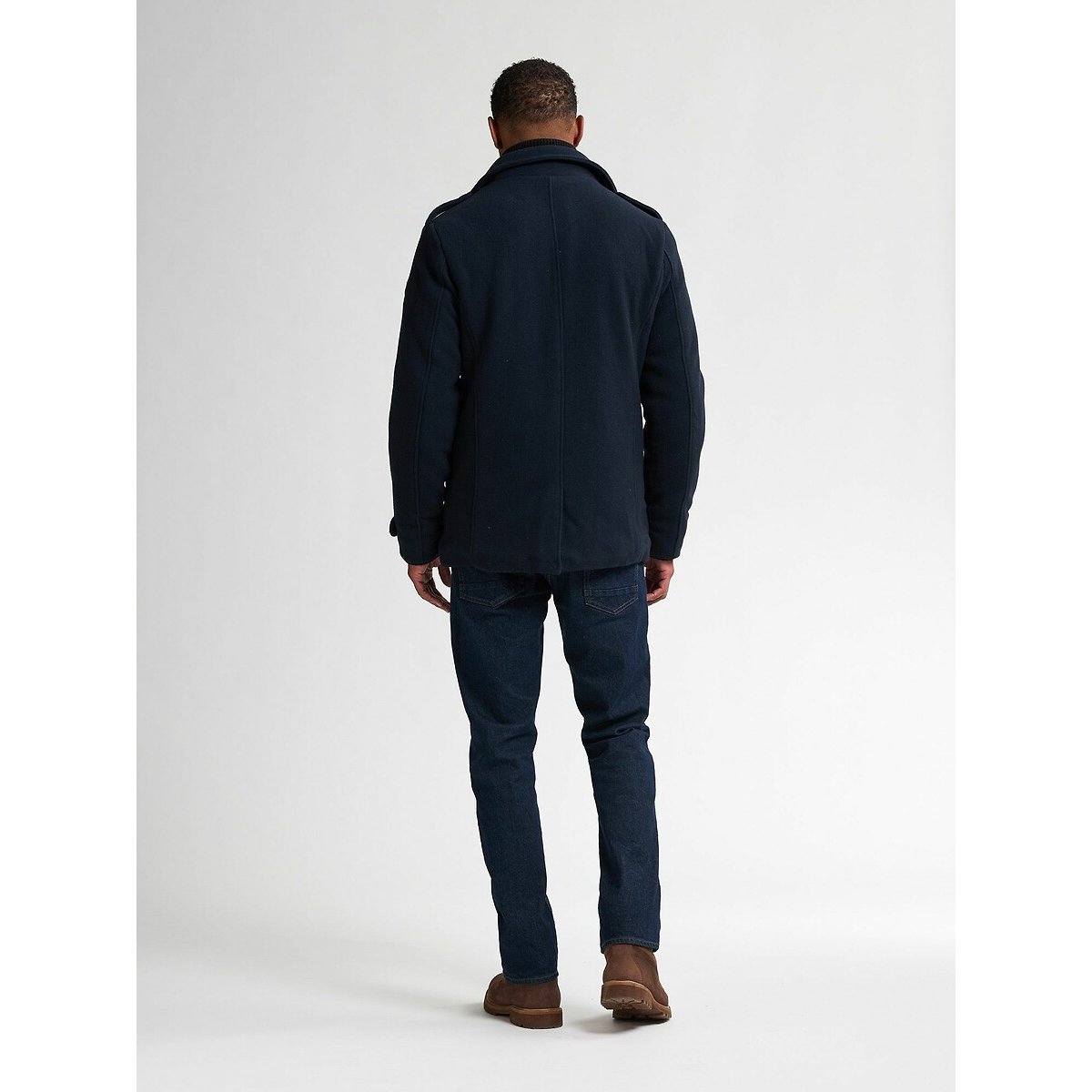 Pea coat with trim navy blue, PETROL INDUSTRIES